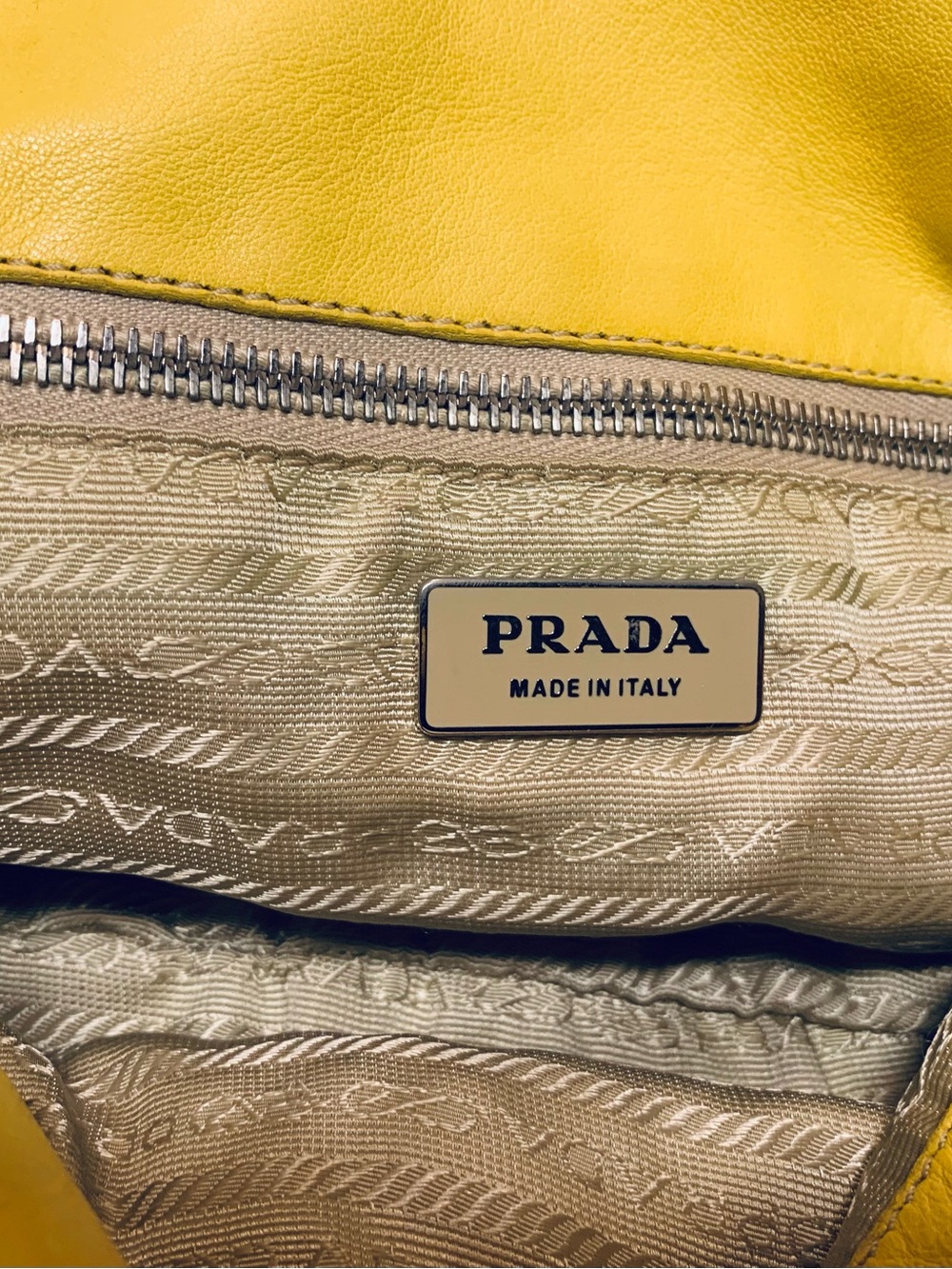 Prada Yellow Soft Leather Adjustable Shoulder Handbag Legitgrails COA paperwork. - Picture 9 of 11